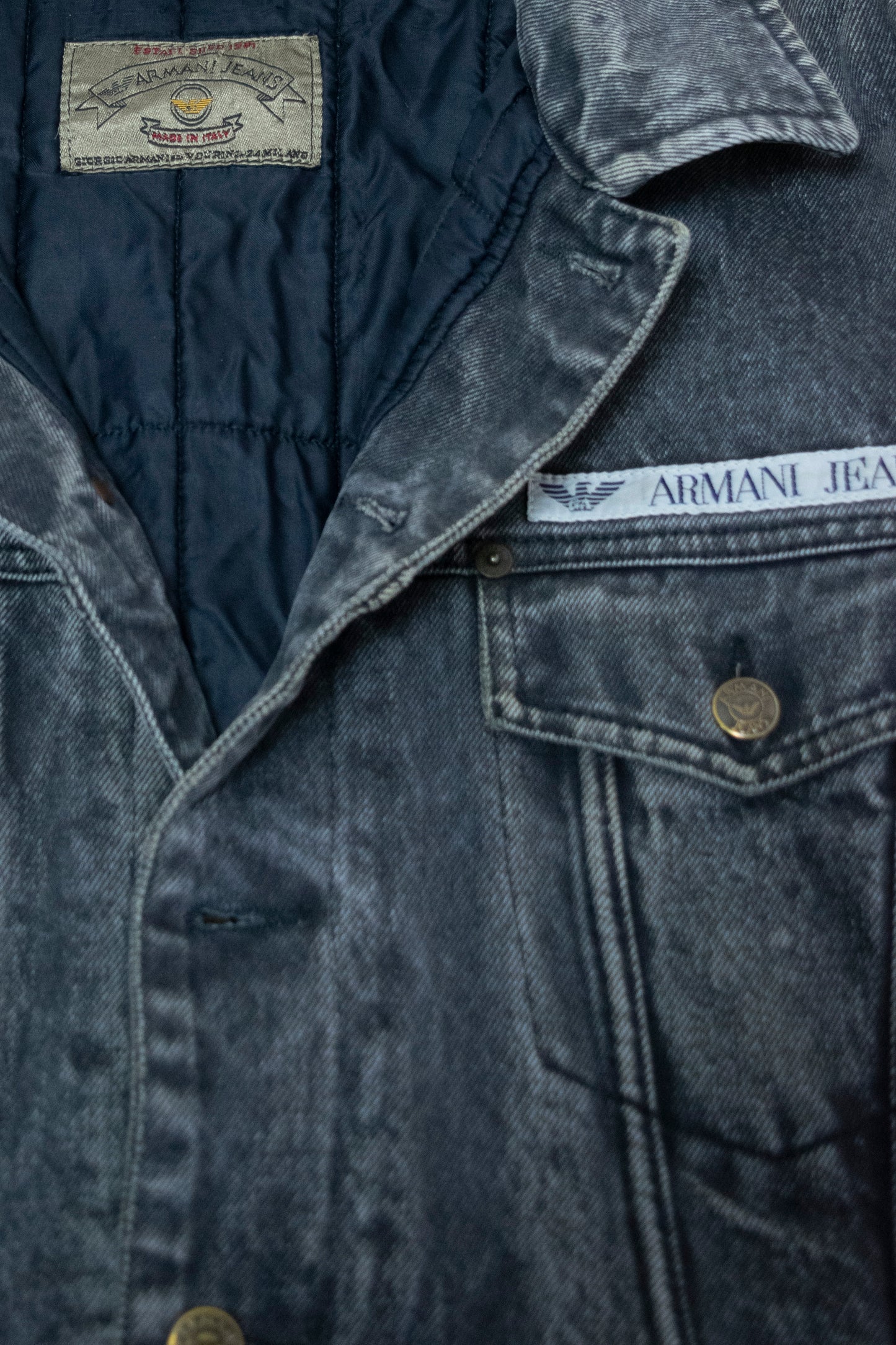 Vintage Armani Type-3 Distressed Denim Jacket - M